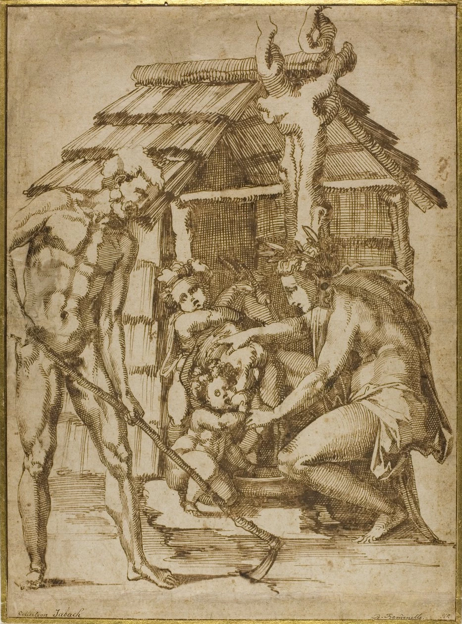 Prima famiglia davanti a un rifugio